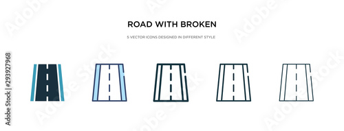 road with broken lines icon in different style vector illustration. two colored and black road with broken lines vector icons designed in filled  outline  line and stroke style can be used for web 