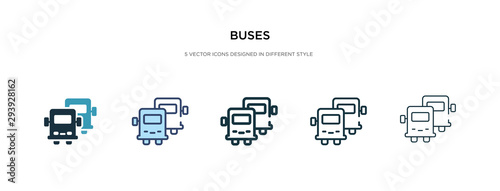buses icon in different style vector illustration. two colored and black buses vector icons designed in filled, outline, line and stroke style can be used for web, mobile, ui © zaurrahimov