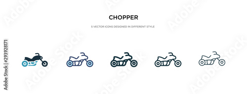 chopper icon in different style vector illustration. two colored and black chopper vector icons designed in filled, outline, line and stroke style can be used for web, mobile, ui