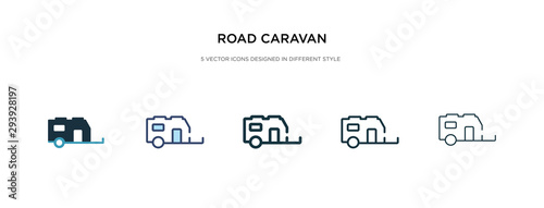 road caravan icon in different style vector illustration. two colored and black road caravan vector icons designed in filled, outline, line and stroke style can be used for web, mobile, ui