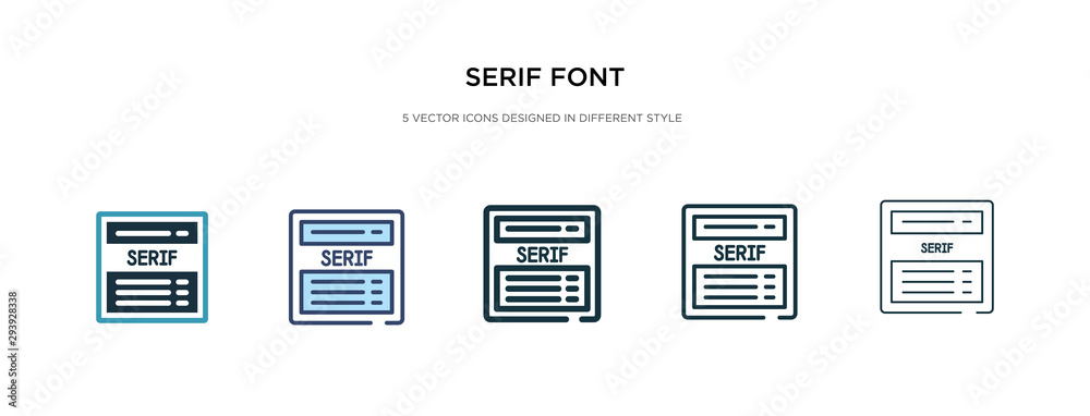serif font icon in different style vector illustration. two colored and black serif font vector icons designed in filled, outline, line and stroke style can be used for web, mobile, ui serif font icon in different style vector illustration. two colored and black serif font vector icons designed in filled, outline, line and stroke style can be used for web, mobile, ui