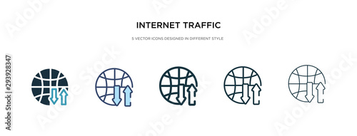 internet traffic icon in different style vector illustration. two colored and black internet traffic vector icons designed in filled, outline, line and stroke style can be used for web, mobile, ui