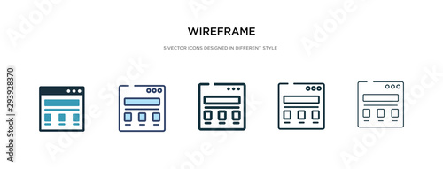 wireframe icon in different style vector illustration. two colored and black wireframe vector icons designed in filled, outline, line and stroke style can be used for web, mobile, ui