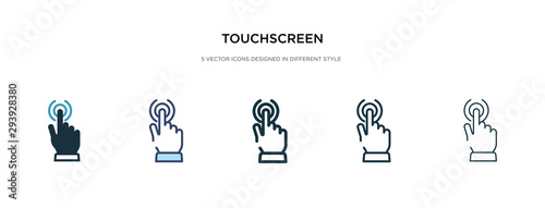 touchscreen icon in different style vector illustration. two colored and black touchscreen vector icons designed in filled, outline, line and stroke style can be used for web, mobile, ui