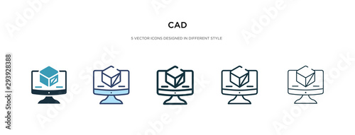 cad icon in different style vector illustration. two colored and black cad vector icons designed in filled, outline, line and stroke style can be used for web, mobile, ui