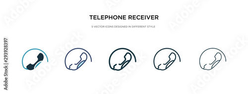 telephone receiver icon in different style vector illustration. two colored and black telephone receiver vector icons designed in filled, outline, line and stroke style can be used for web, mobile,