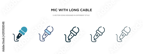mic with long cable icon in different style vector illustration. two colored and black mic with long cable vector icons designed in filled, outline, line and stroke style can be used for web,