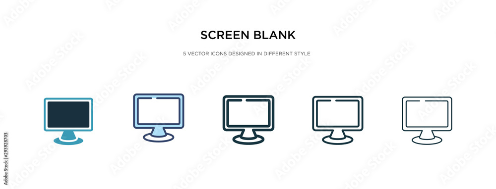 screen blank icon in different style vector illustration. two colored and black screen blank vector icons designed in filled, outline, line and stroke style can be used for web, mobile, ui screen blank icon in different style vector illustration. two colored and black screen blank vector icons designed in filled, outline, line and stroke style can be used for web, mobile, ui