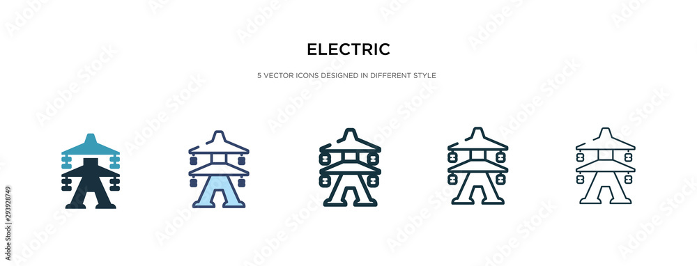 electric icon in different style vector illustration. two colored and black electric vector icons designed in filled, outline, line and stroke style can be used for web, mobile, ui