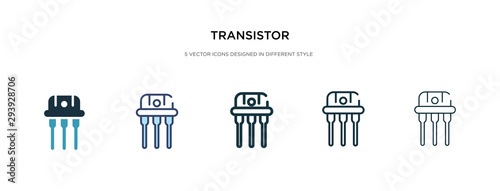 transistor icon in different style vector illustration. two colored and black transistor vector icons designed in filled, outline, line and stroke style can be used for web, mobile, ui