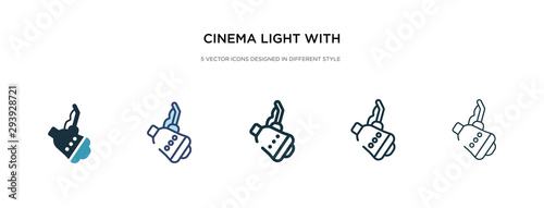 cinema light with cable icon in different style vector illustration. two colored and black cinema light with cable vector icons designed in filled, outline, line and stroke style can be used for