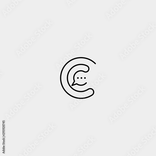 Letter C Chat Talk Logo Template Vector Design