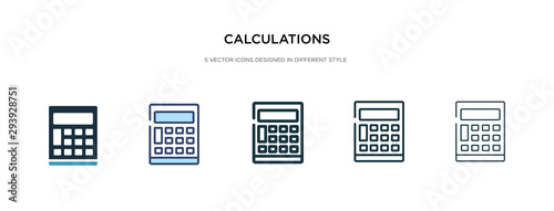 calculations icon in different style vector illustration. two colored and black calculations vector icons designed in filled, outline, line and stroke style can be used for web, mobile, ui