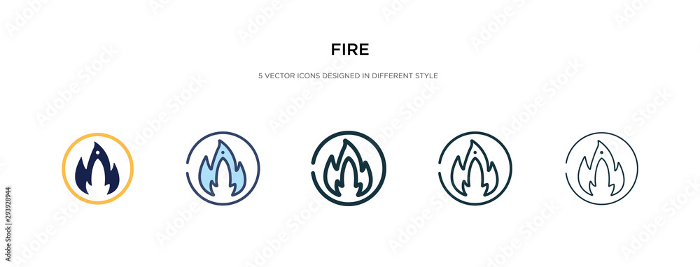 fire icon in different style vector illustration. two colored and black fire vector icons designed in filled, outline, line and stroke style can be used for web, mobile, ui