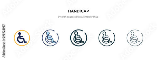 handicap icon in different style vector illustration. two colored and black handicap vector icons designed in filled, outline, line and stroke style can be used for web, mobile, ui