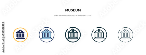 museum icon in different style vector illustration. two colored and black museum vector icons designed in filled, outline, line and stroke style can be used for web, mobile, ui