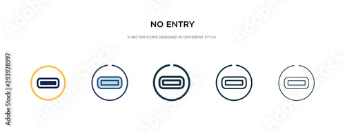 no entry icon in different style vector illustration. two colored and black no entry vector icons designed in filled, outline, line and stroke style can be used for web, mobile, ui