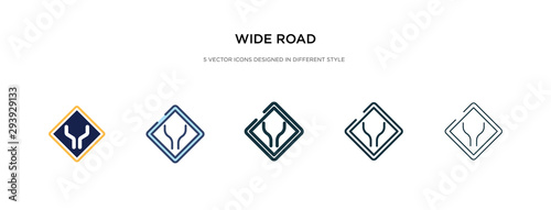 wide road icon in different style vector illustration. two colored and black wide road vector icons designed in filled, outline, line and stroke style can be used for web, mobile, ui