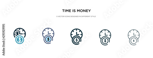 time is money icon in different style vector illustration. two colored and black time is money vector icons designed in filled, outline, line and stroke style can be used for web, mobile, ui