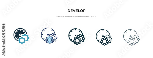 develop icon in different style vector illustration. two colored and black develop vector icons designed in filled, outline, line and stroke style can be used for web, mobile, ui