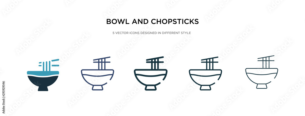 bowl and chopsticks of japan icon in different style vector illustration. two colored and black bowl and chopsticks of japan vector icons designed in filled, outline, line stroke style can be used bowl and chopsticks of japan icon in different style vector illustration. two colored and black bowl and chopsticks of japan vector icons designed in filled, outline, line stroke style can be used