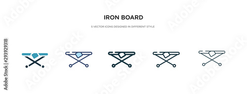 iron board icon in different style vector illustration. two colored and black iron board vector icons designed in filled, outline, line and stroke style can be used for web, mobile, ui