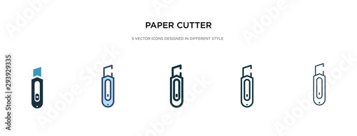 paper cutter icon in different style vector illustration. two colored and black paper cutter vector icons designed in filled, outline, line and stroke style can be used for web, mobile, ui