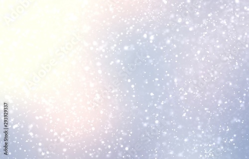 Fairy tale winter subtle soft background. Blurred iridescent pearl amazing illustration. Snow pattern. New year shiny decoration. Holiday outside pastel template.