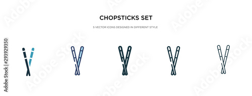 chopsticks set icon in different style vector illustration. two colored and black chopsticks set vector icons designed in filled, outline, line and stroke style can be used for web, mobile, ui