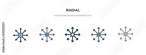 radial icon in different style vector illustration. two colored and black radial vector icons designed in filled, outline, line and stroke style can be used for web, mobile, ui