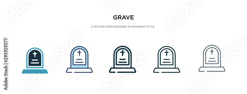 Canvas grave icon in different style vector illustration