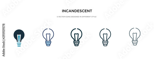 incandescent icon in different style vector illustration. two colored and black incandescent vector icons designed in filled, outline, line and stroke style can be used for web, mobile, ui