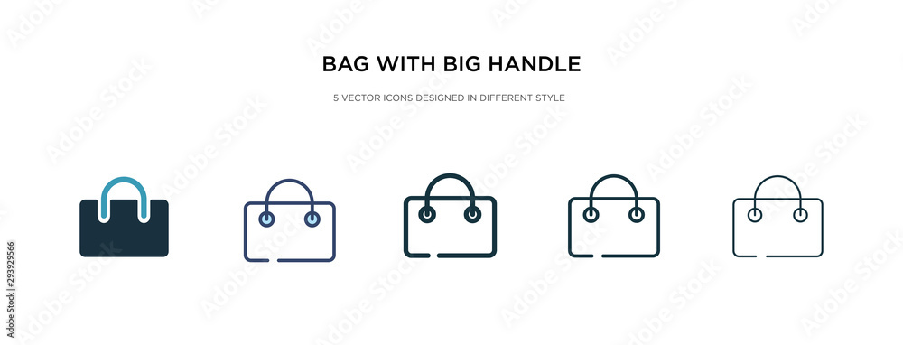 bag with big handle icon in different style vector illustration. two colored and black bag with big handle vector icons designed in filled, outline, line and stroke style can be used for web, bag with big handle icon in different style vector illustration. two colored and black bag with big handle vector icons designed in filled, outline, line and stroke style can be used for web,