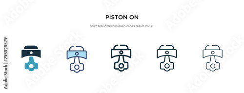 piston on icon in different style vector illustration. two colored and black piston on vector icons designed in filled, outline, line and stroke style can be used for web, mobile, ui