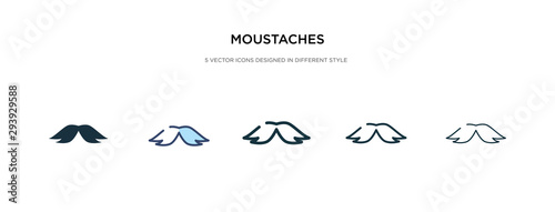 moustaches icon in different style vector illustration. two colored and black moustaches vector icons designed in filled, outline, line and stroke style can be used for web, mobile, ui
