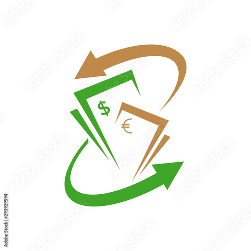 simple money transfer logo vector concept design icon illustration