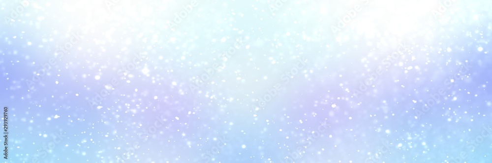 Snow light blue soft texture. Winter abstract banner. Shiny fantasy background. Outside illustration.