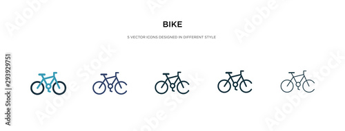 bike icon in different style vector illustration. two colored and black bike vector icons designed in filled, outline, line and stroke style can be used for web, mobile, ui