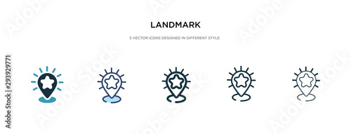 landmark icon in different style vector illustration. two colored and black landmark vector icons designed in filled, outline, line and stroke style can be used for web, mobile, ui