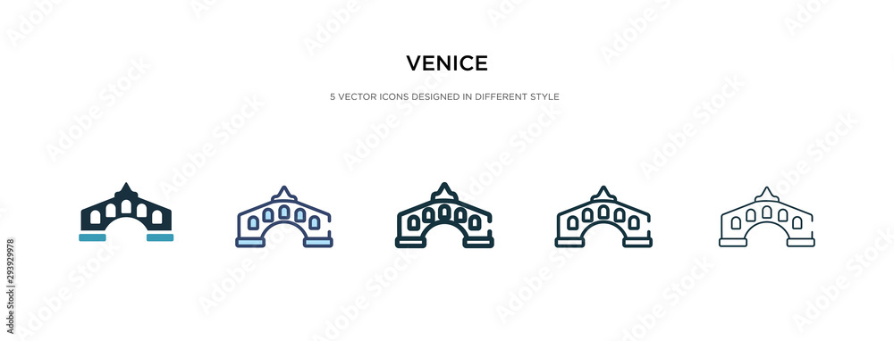 venice icon in different style vector illustration. two colored and black venice vector icons designed in filled, outline, line and stroke style can be used for web, mobile, ui