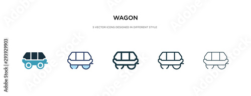 wagon icon in different style vector illustration. two colored and black wagon vector icons designed in filled, outline, line and stroke style can be used for web, mobile, ui