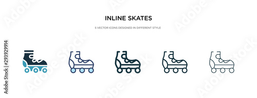 inline skates icon in different style vector illustration. two colored and black inline skates vector icons designed in filled, outline, line and stroke style can be used for web, mobile, ui