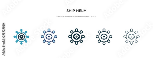 ship helm icon in different style vector illustration. two colored and black ship helm vector icons designed in filled, outline, line and stroke style can be used for web, mobile, ui