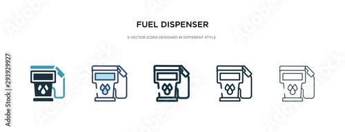 Fotografiet fuel dispenser icon in different style vector illustration