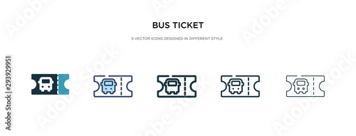 bus ticket icon in different style vector illustration. two colored and black bus ticket vector icons designed in filled, outline, line and stroke style can be used for web, mobile, ui
