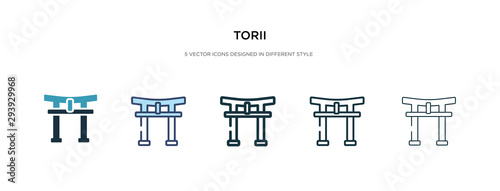 torii icon in different style vector illustration. two colored and black torii vector icons designed in filled, outline, line and stroke style can be used for web, mobile, ui