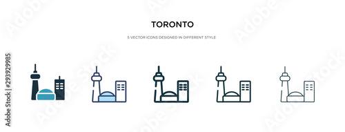 toronto icon in different style vector illustration. two colored and black toronto vector icons designed in filled, outline, line and stroke style can be used for web, mobile, ui