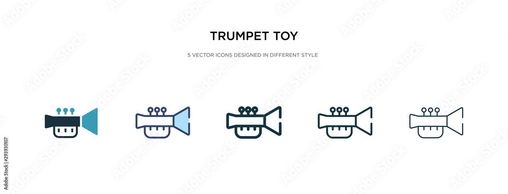 trumpet toy icon in different style vector illustration. two colored and black trumpet toy vector icons designed in filled, outline, line and stroke style can be used for web, mobile, ui