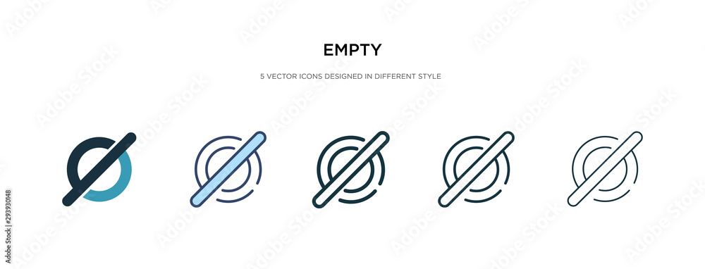 empty icon in different style vector illustration. two colored and black empty vector icons designed in filled, outline, line and stroke style can be used for web, mobile, ui