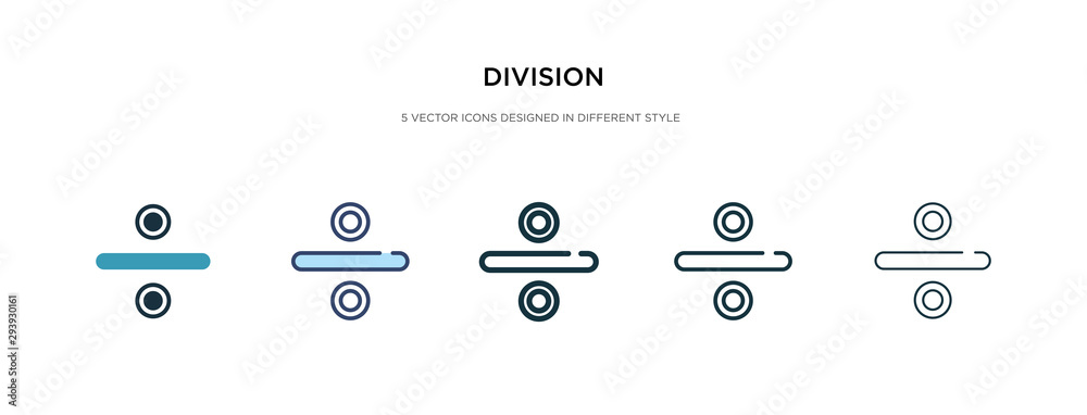 Фотография division icon in different style vector illustration